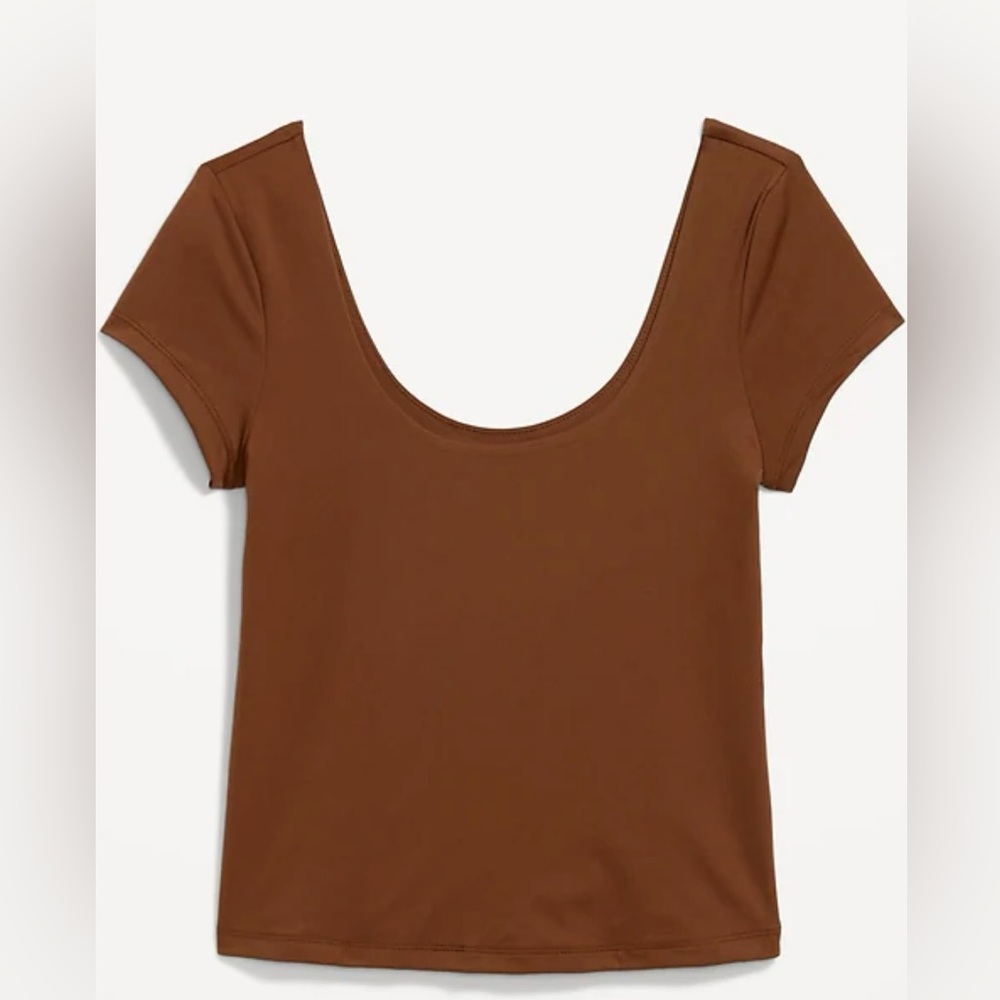 NWT 2 Old Navy Crop Fitted Tops Brown + White